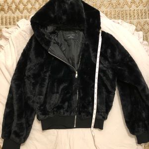 Black fluffy jacket